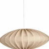 Ellipse taklampe, 65 cm, lin, hvit