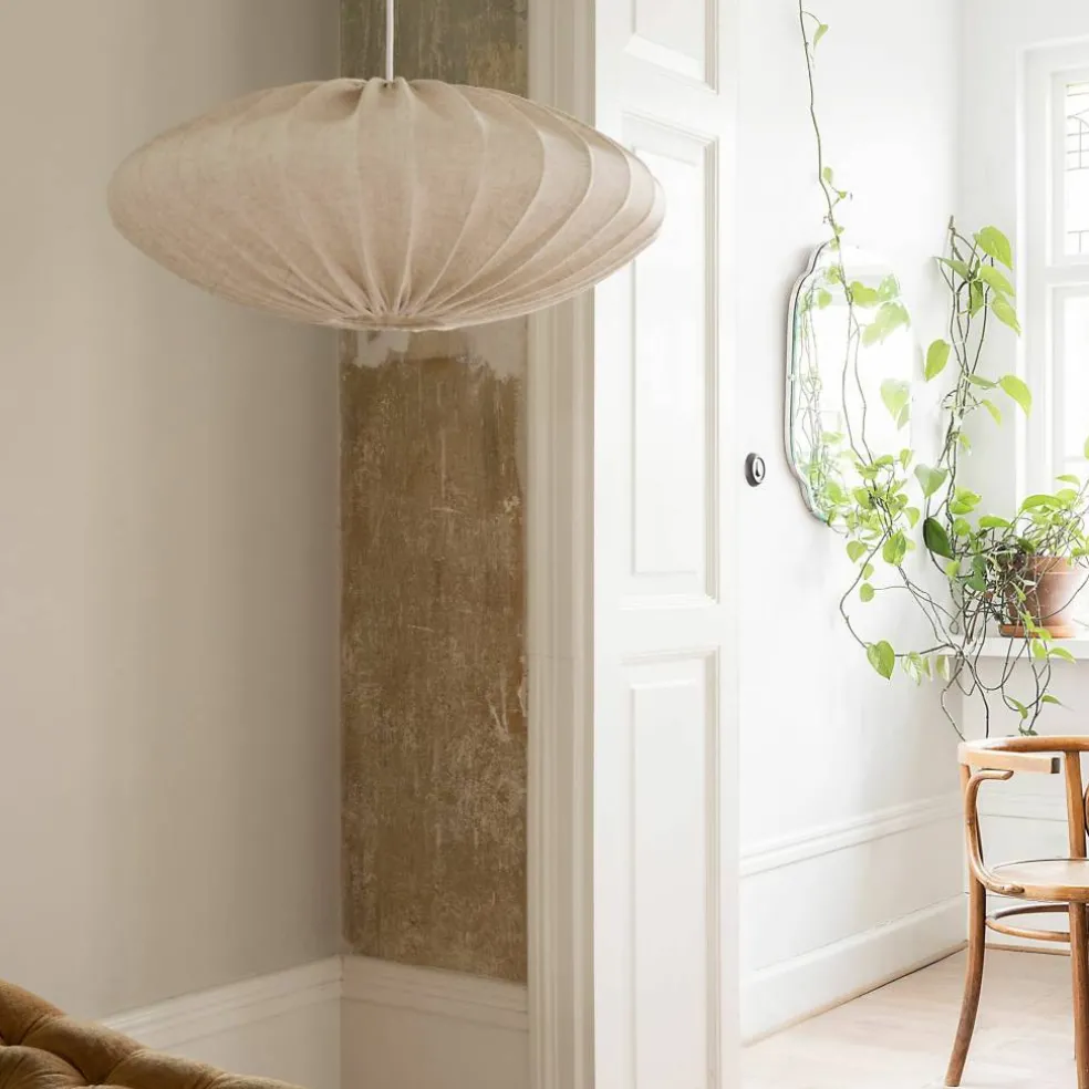 Ellipse taklampe, 65 cm, lin, hvit