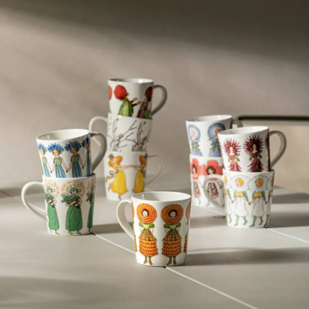 Elsa Beskow kopp med hank 40 cl, nasturtium