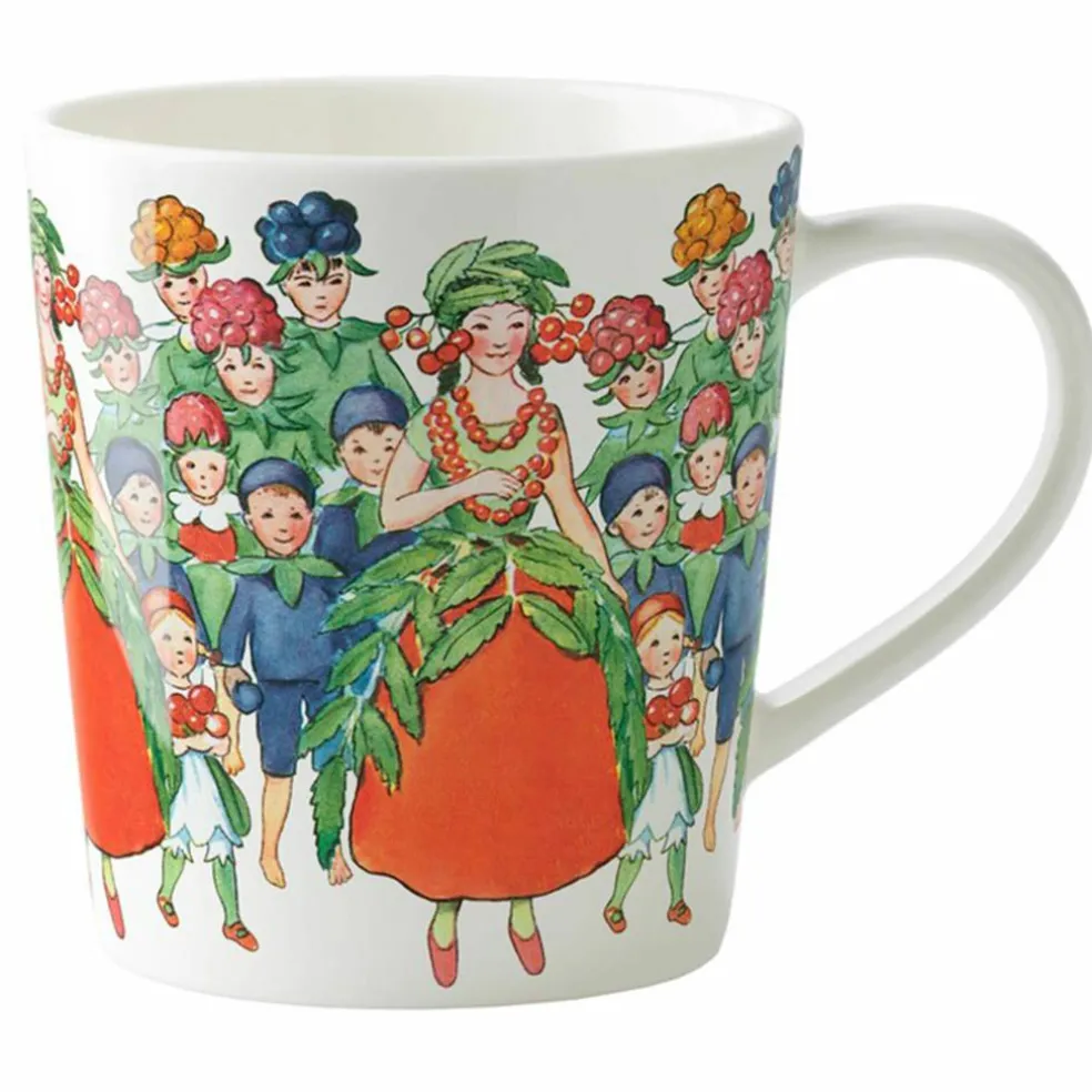 Elsa Beskow kopp med hank 40 cl, poppy
