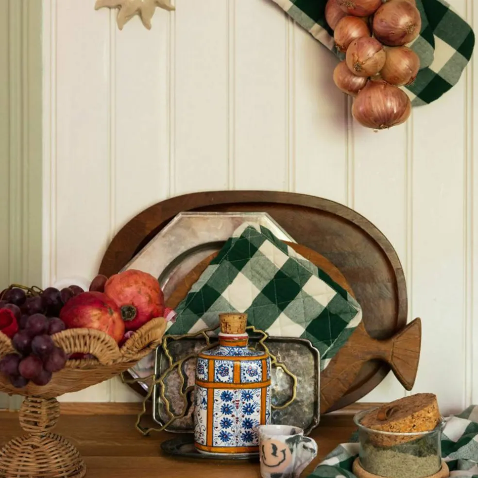 Elsa gryteklut 20 × 20 cm, grønn/beige
