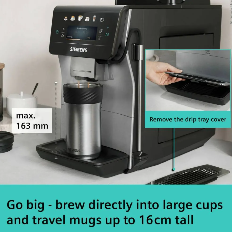 EQ600 iAroma TP603E07 helautomatisk espressomaskin, inox/silver metallic