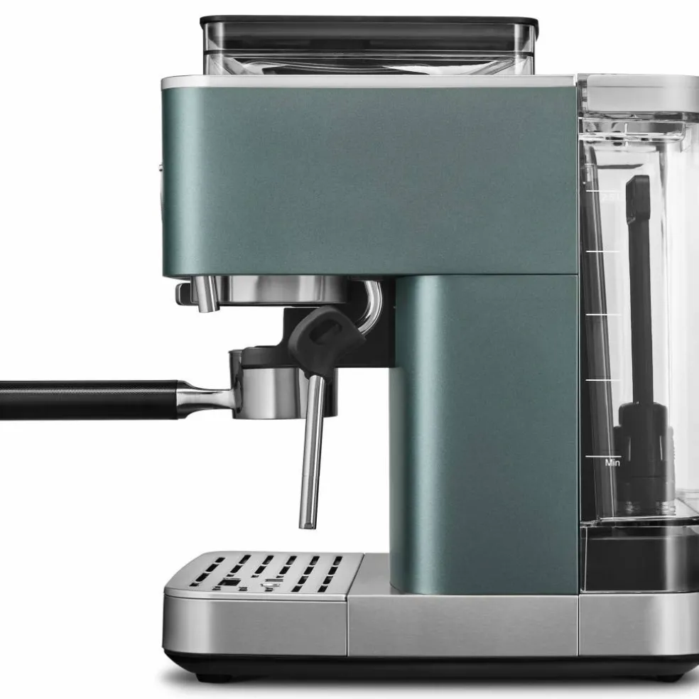 Espressomaskin med kaffekvern, cast iron black