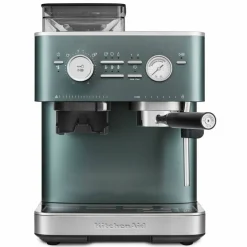 Espressomaskin med kaffekvern, cast iron black