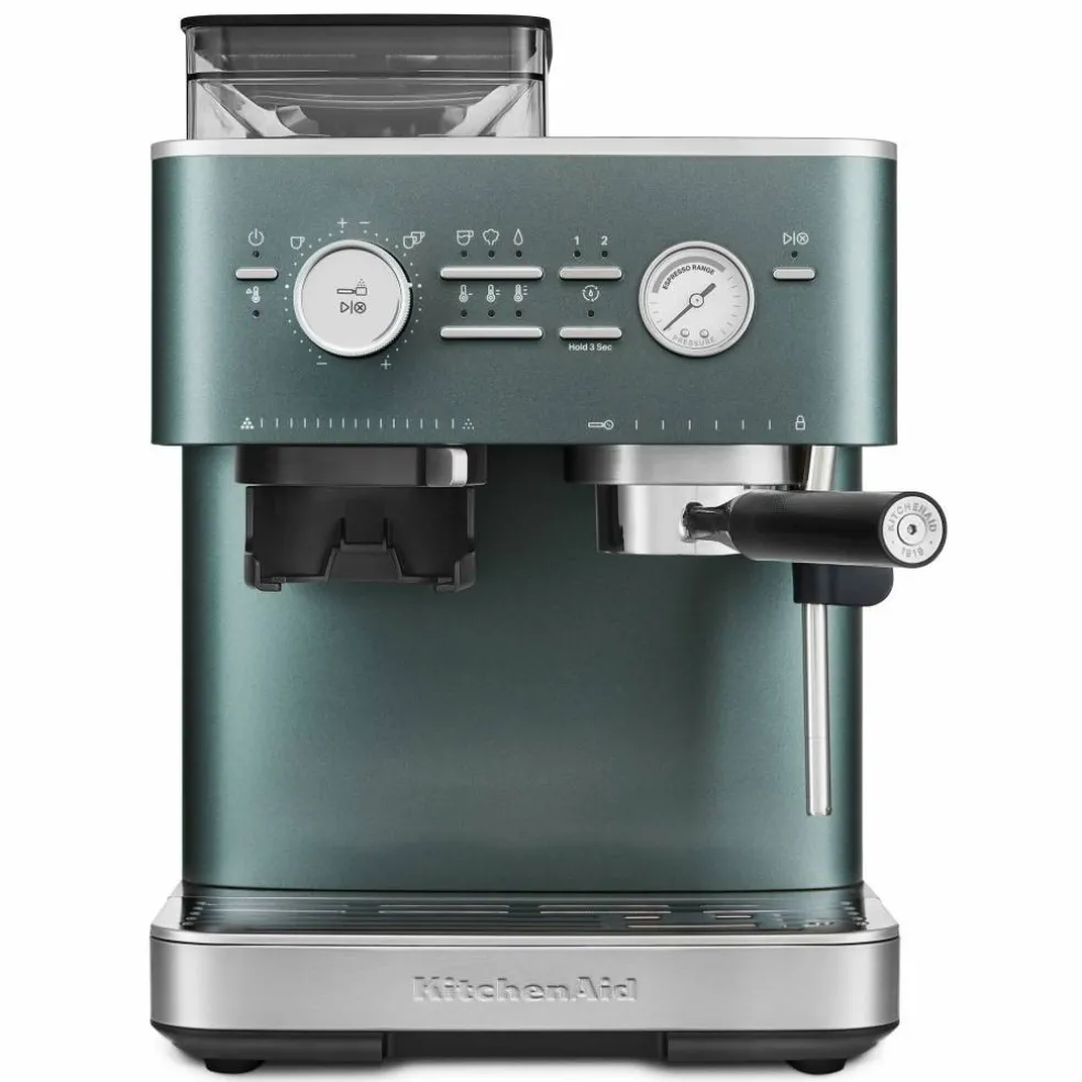Espressomaskin med kaffekvern, cast iron black