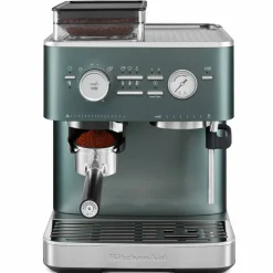 Espressomaskin med kaffekvern, cast iron black
