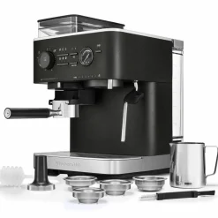 Espressomaskin med kaffekvern, juniper