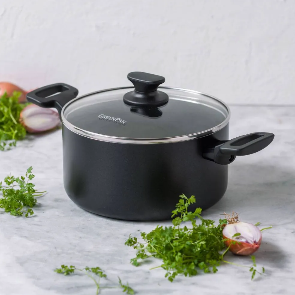 Essence gryte med lokk 24 cm, svart