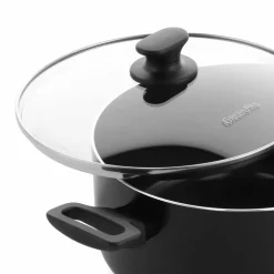 Essence gryte med lokk 24 cm, svart