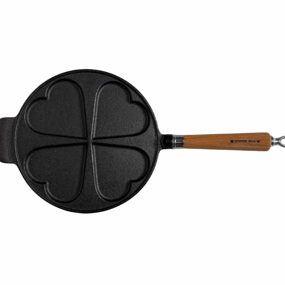 Exclusive Line støpejernspanne til lapper — hjerter, 25 cm, eik