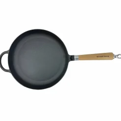 Exclusive Line støpejernspanne med rund kant 28 cm, eik