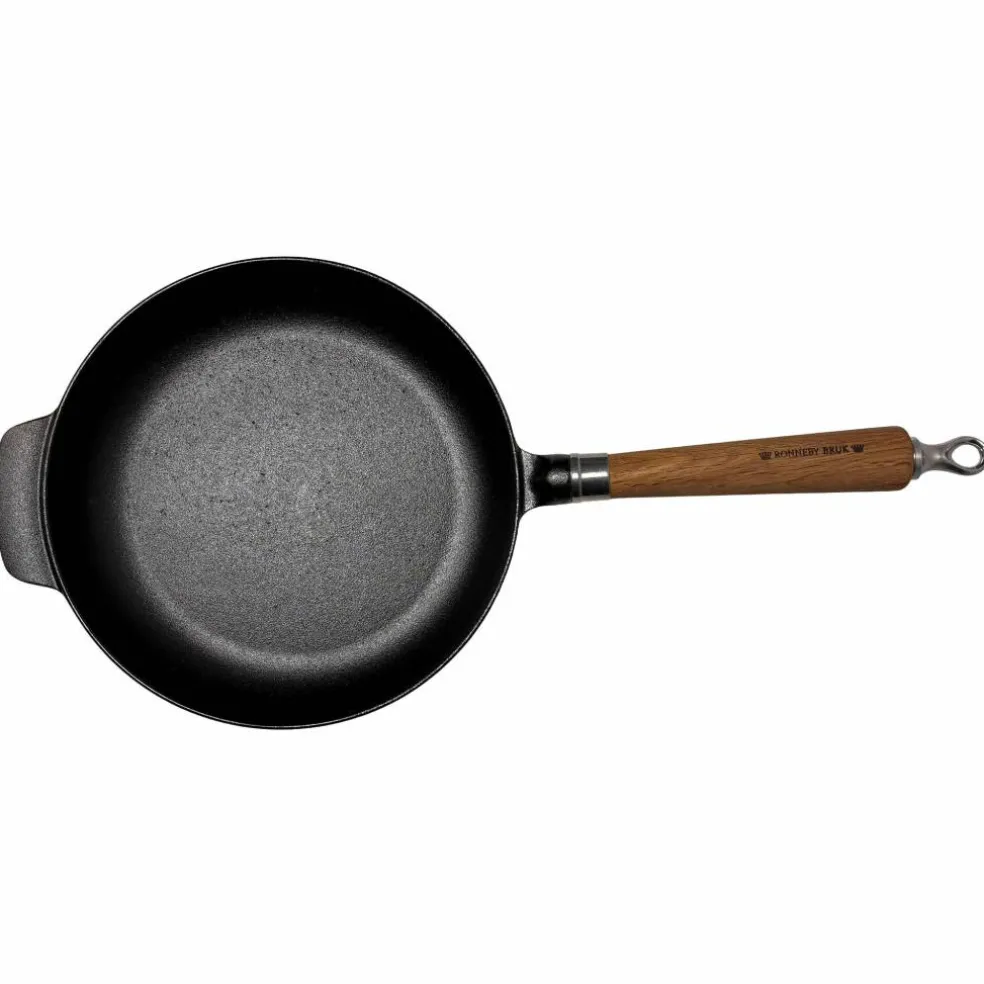 Exclusive Line støpejernspanne med rund kant 28 cm, eik