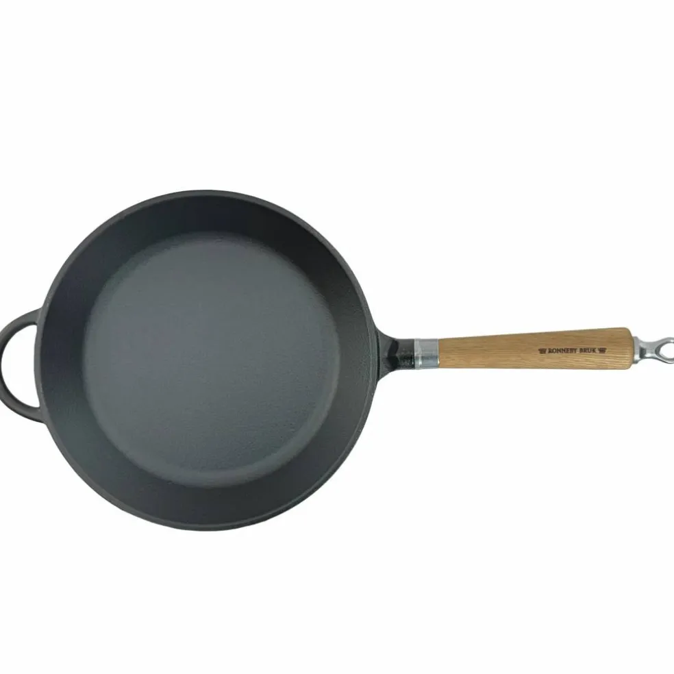 Exclusive Line støpejernspanne med rund kant 28 cm, eik