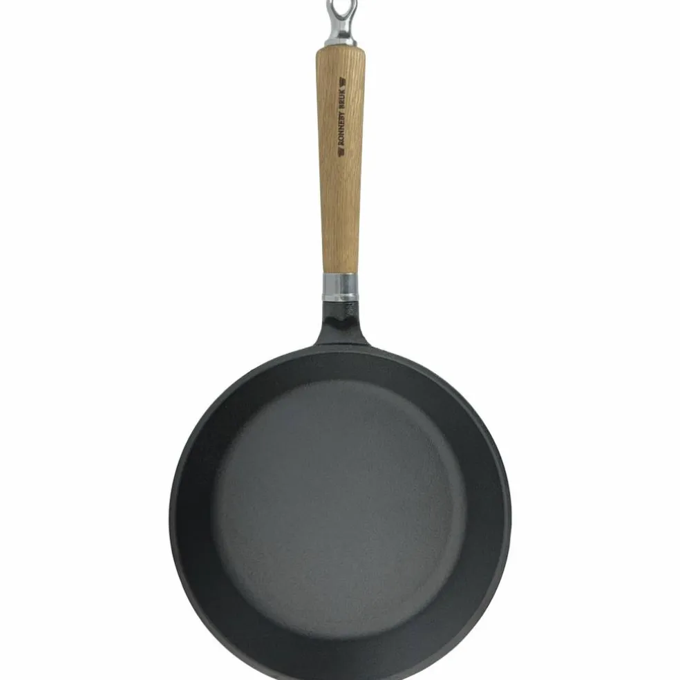 Exclusive Line støpejernspanne med rund kant 28 cm, eik