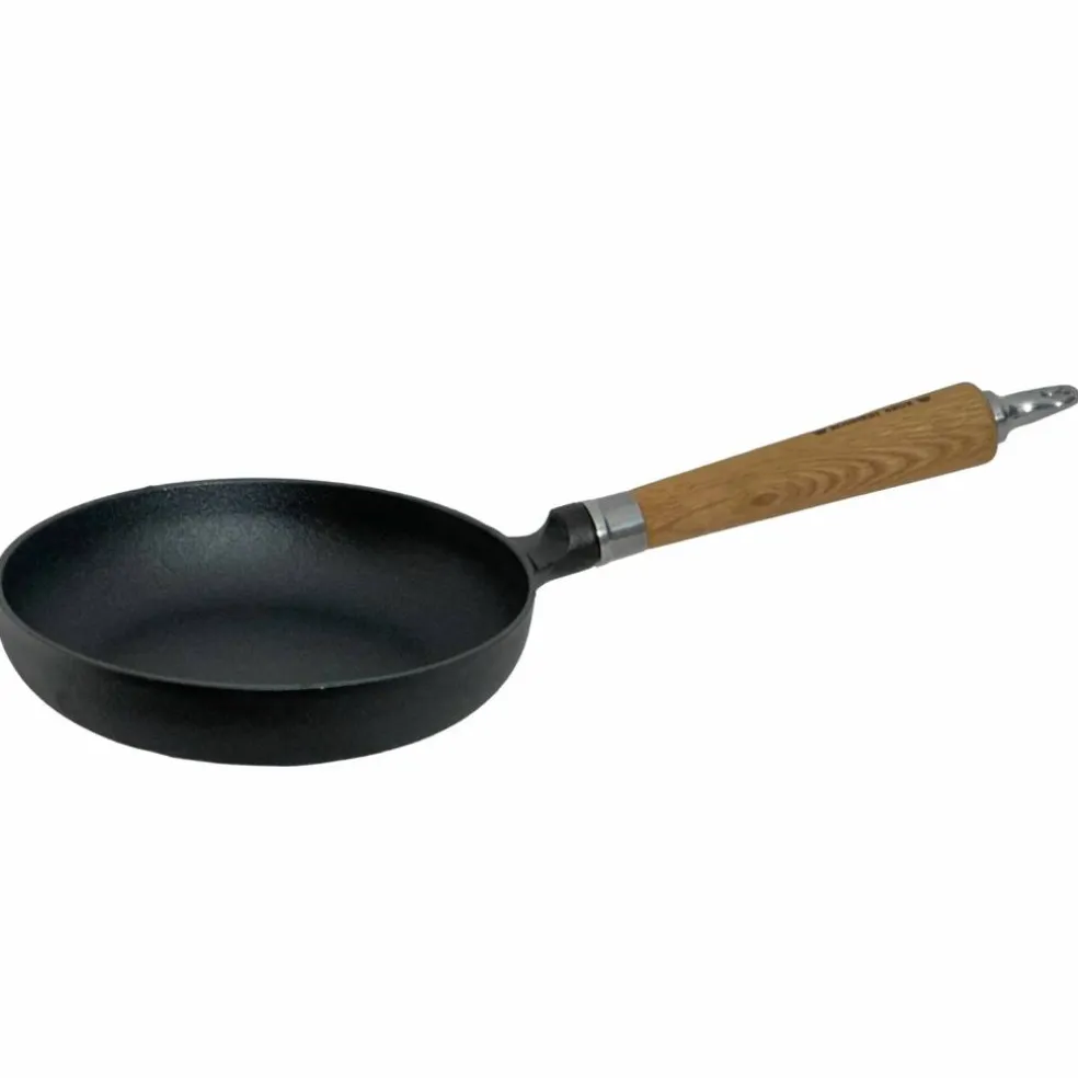 Exclusive Line støpejernspanne med rund kant 28 cm, eik