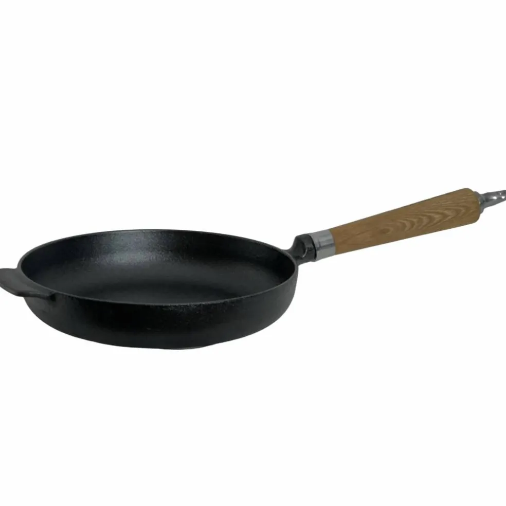 Exclusive Line støpejernsstekepanne 18 cm, oppbøyd kant, eik