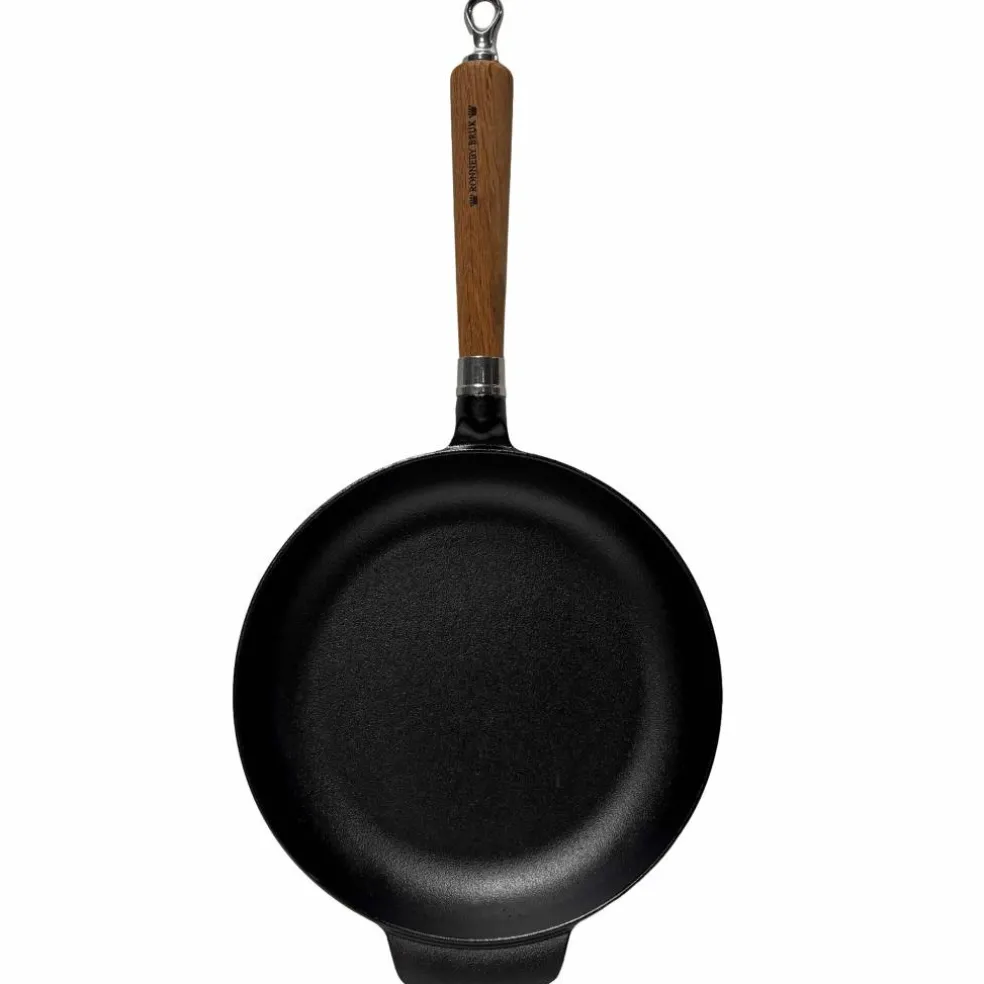 Exclusive Line støpejernsstekepanne 18 cm, oppbøyd kant, eik