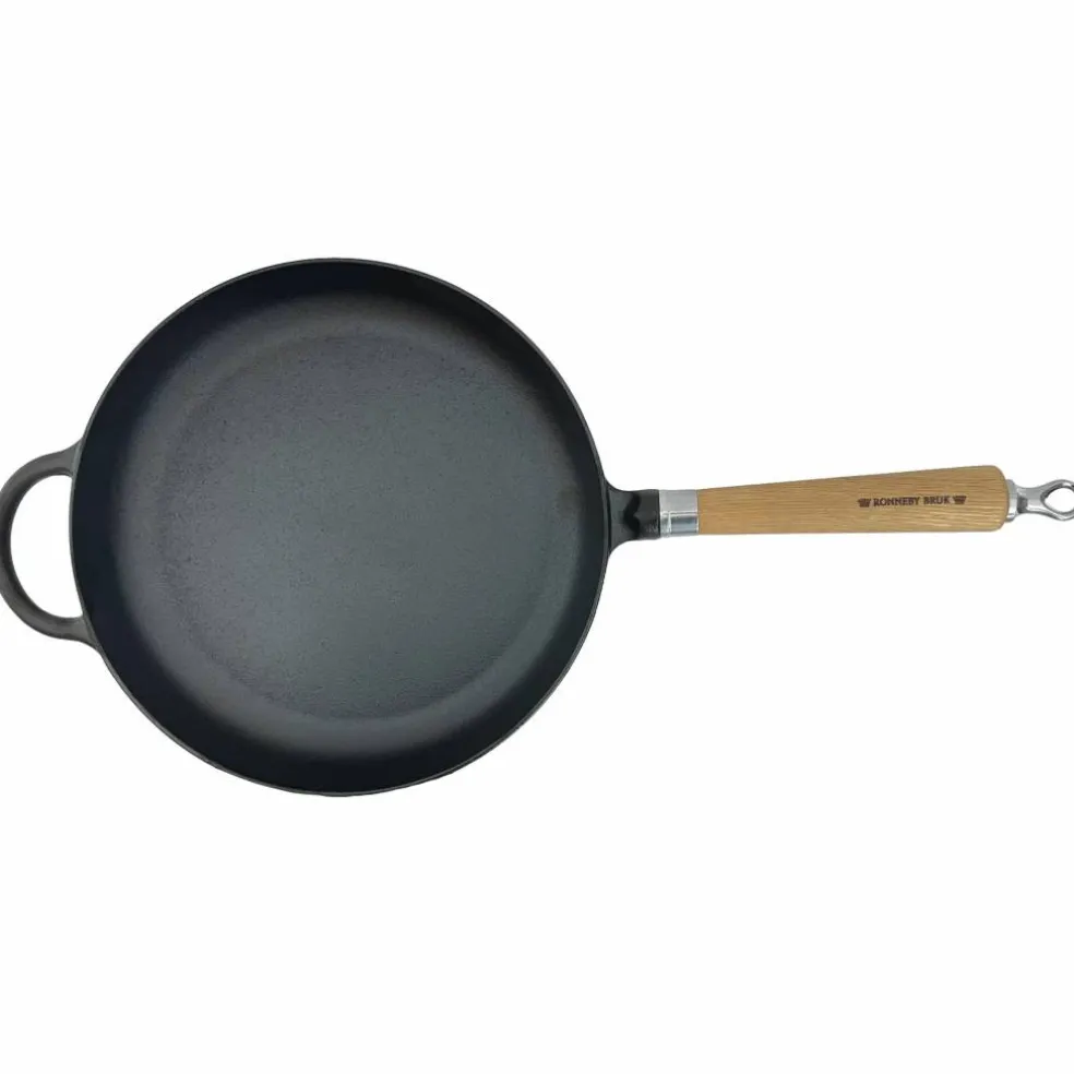 Exclusive Line støpejernstekepanne 24 cm, avrundet kant, eik