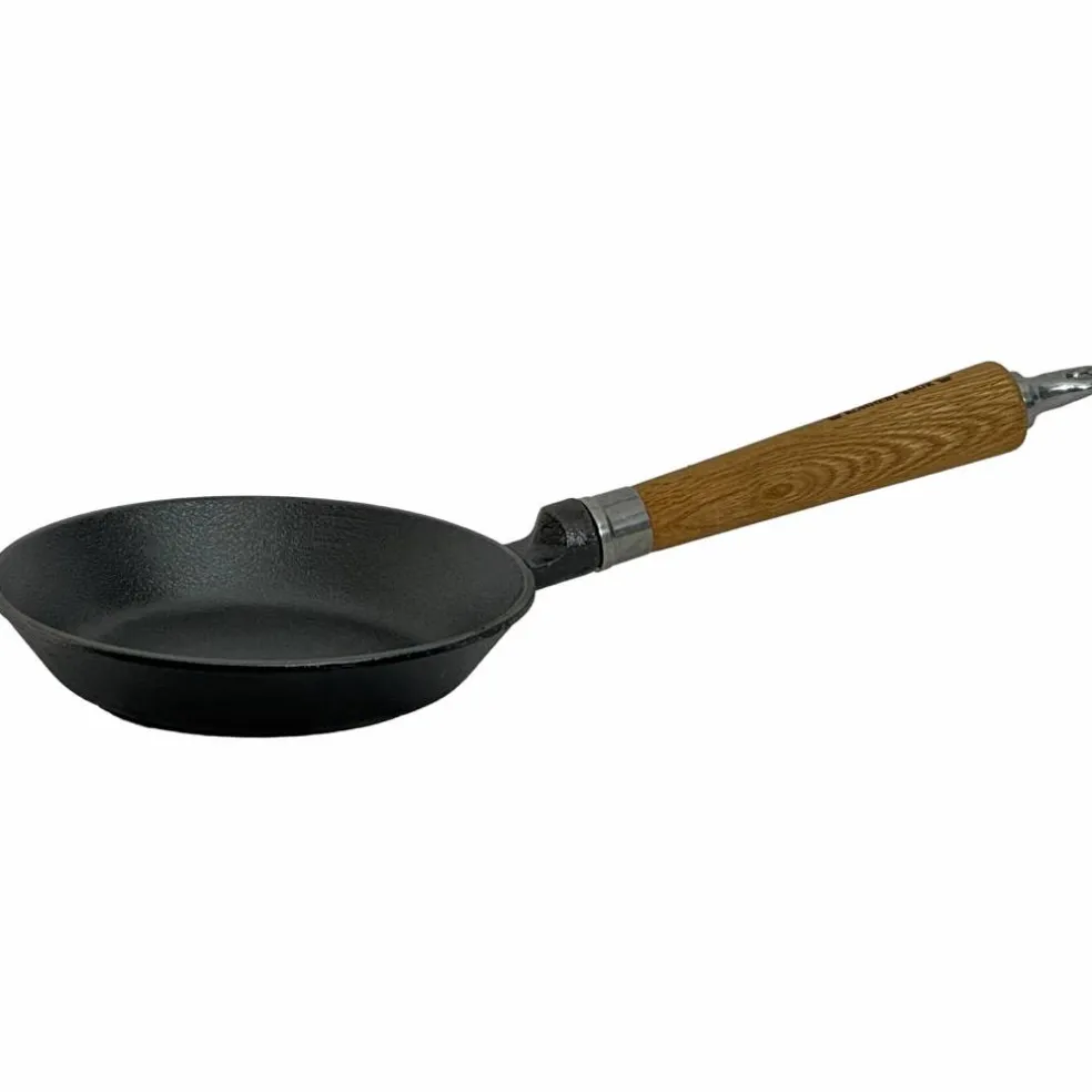 Exclusive Line støpejernstekepanne 24 cm, avrundet kant, eik