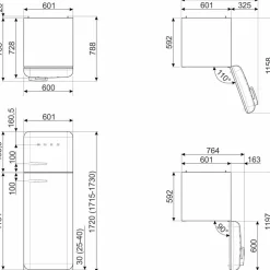 FAB30RBL6 Kyl/Frys 172cm Högerhängd Svart
