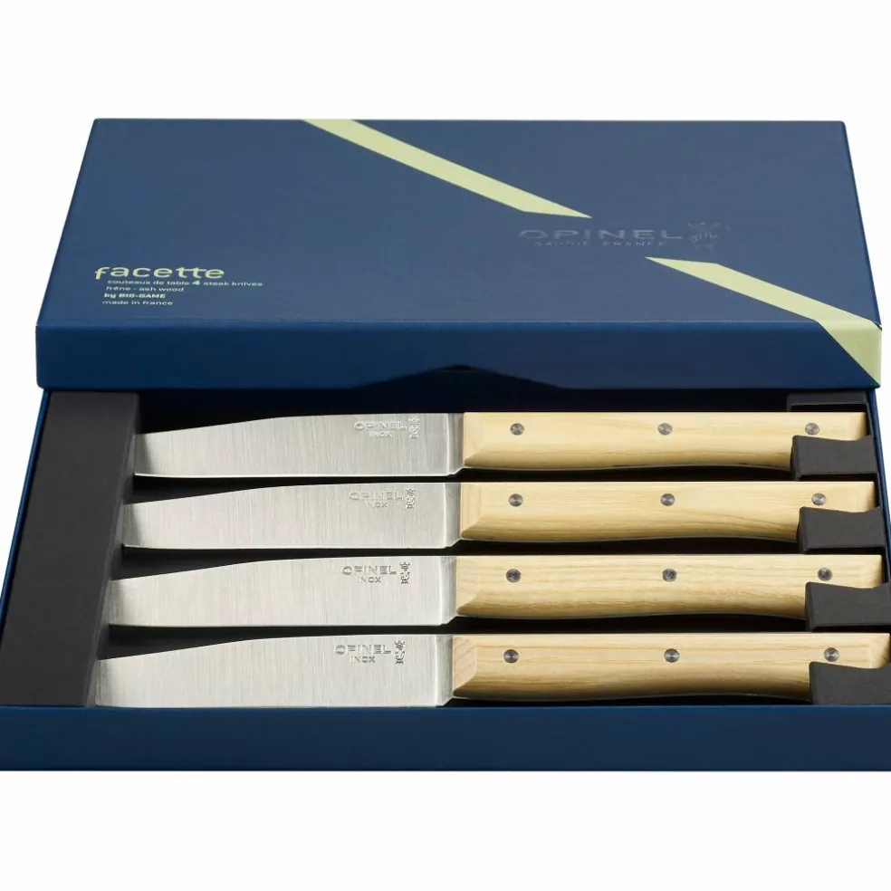 Facette bordkniv 4-pakning, ask