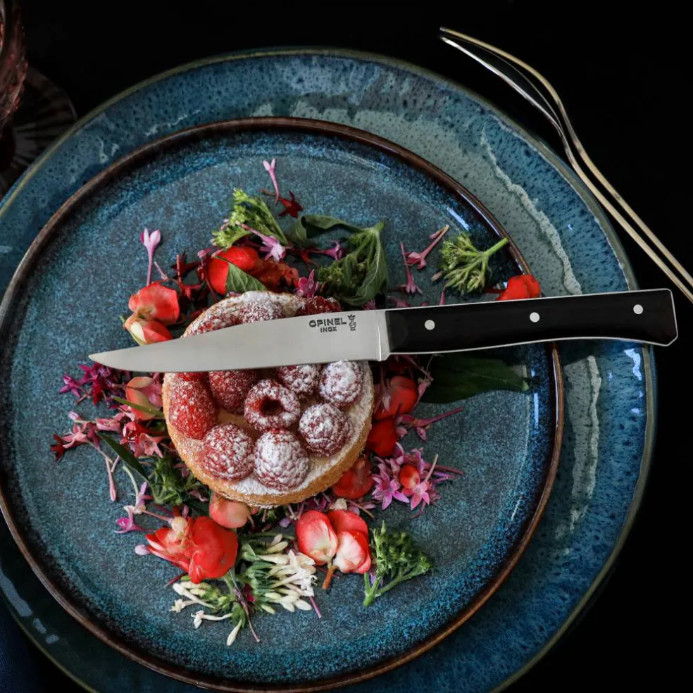 Facette bordkniv 4-pakning, mørk ask