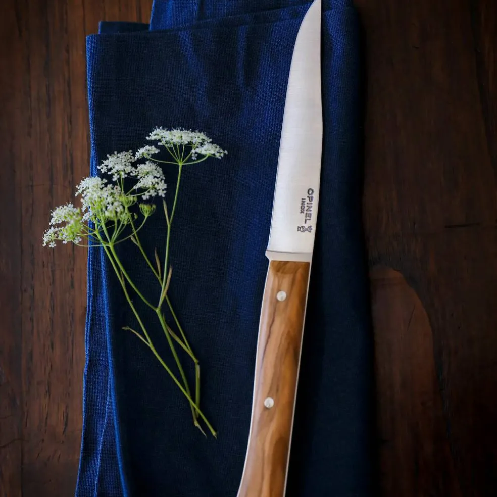 Facette bordkniv 4-pakning, mørk ask