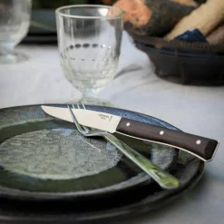 Facette bordkniv 4-pakning, oliventre