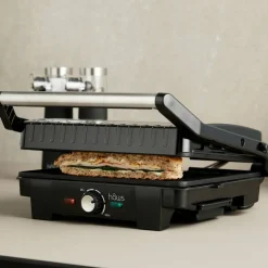 Falster bord-/paninigrill, svart/rustfritt stål