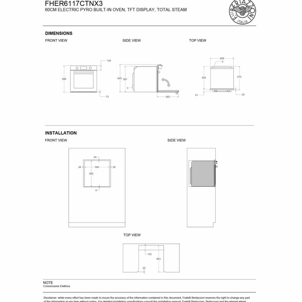 FHER6117CTAX3 Heritage dampovn med pyrolyse 80 liter, elfenbenshvit/krom