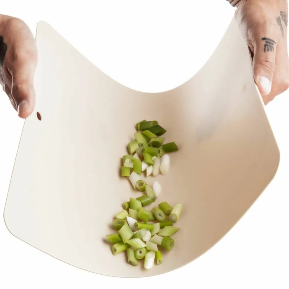 Fleksibelt skjærebrett bioplast, 2 stk, beige/grå