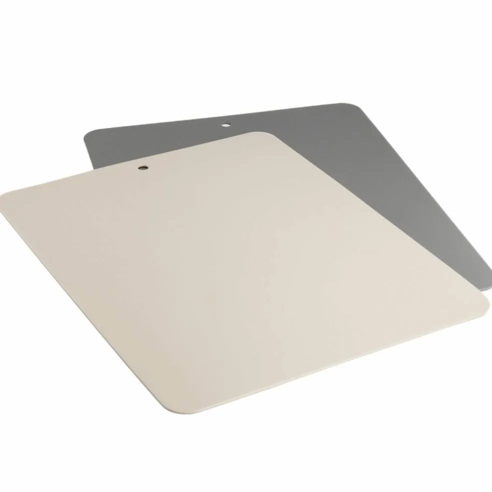 Fleksibelt skjærebrett bioplast, 2 stk, beige/grå