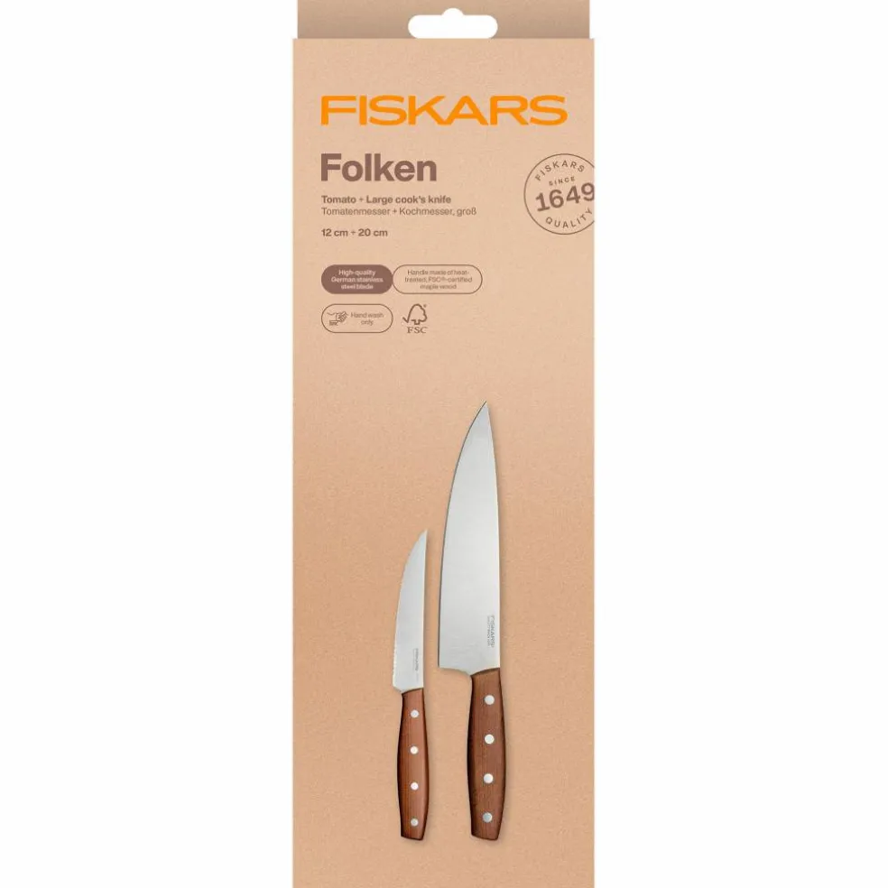 Folken knivsett 2 deler, tre