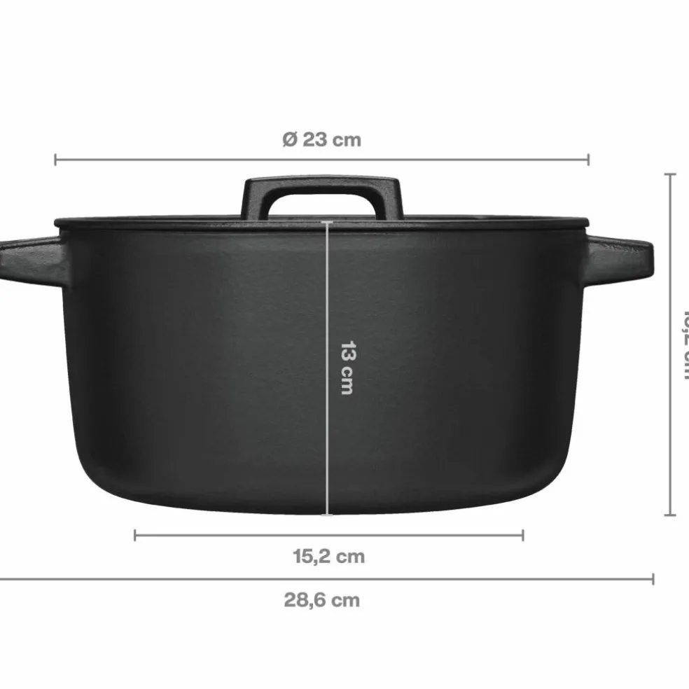 Folken støpejernsgryte med lokk 6 liter
