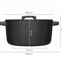 Folken støpejernskjele med lokk 4 liter