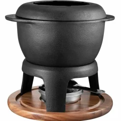 Fonda Fondue Støpejern Med Akasie Treplate