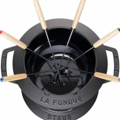 Fondue Sett 20 cm Svart med Blank Innside