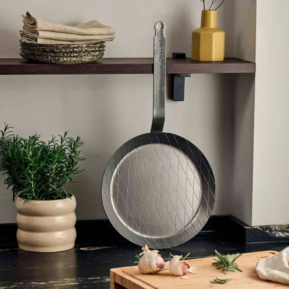Forge stekepanne/grillpanne 28 cm, karbonstål