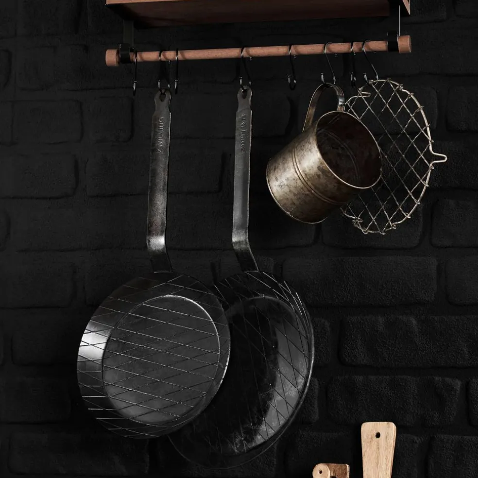 Forge stekepanne/grillpanne 24 cm, karbonstål