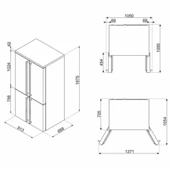 FQ960BL6 Victoria French Door kombiskap, svart