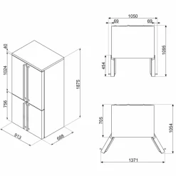 FQ960BL6 Victoria French Door kombiskap, svart