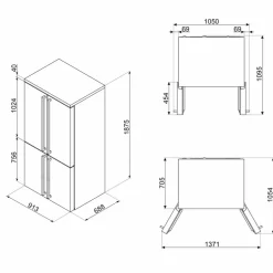 FQ60CPO6 Colonial French Door kombiskap, creme