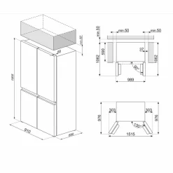 FQI60KD French Door kjøleskap, svart