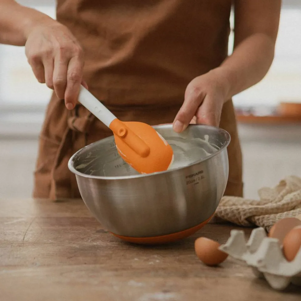 Functional Form skjeformet slikkepott, hvit/oransje