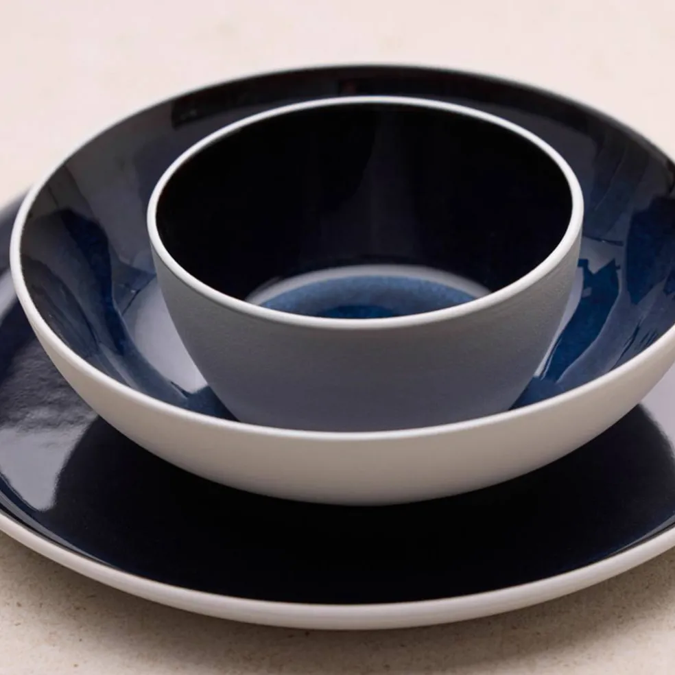 Gastro skål 12 cm, hvit/mørkeblå