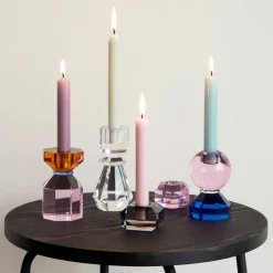 Gem lysestake, rosa/blå