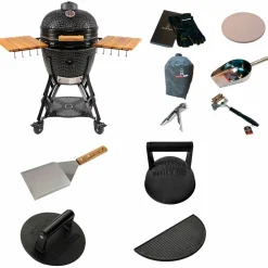 Gen 2 Large kamadogrill med smashpakke, svart
