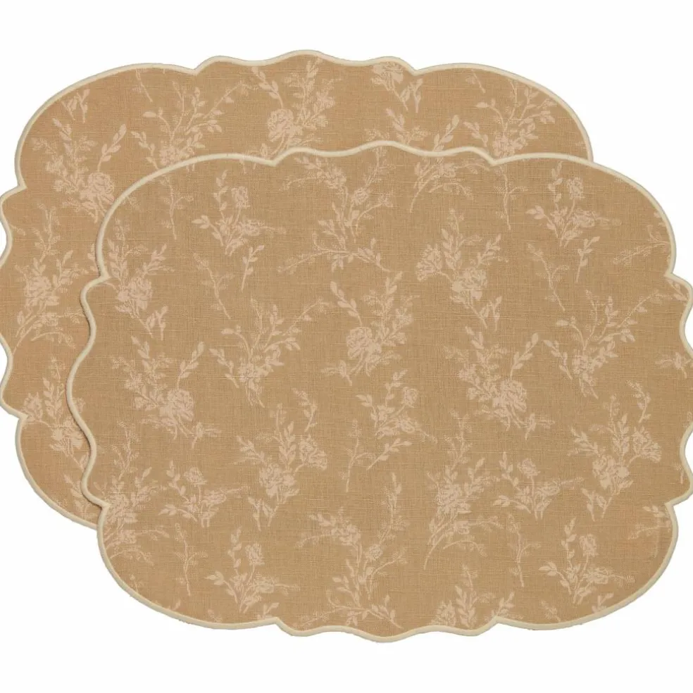 Gia bordbrikke blomst 35 x 45 cm 2-pakning, grønn