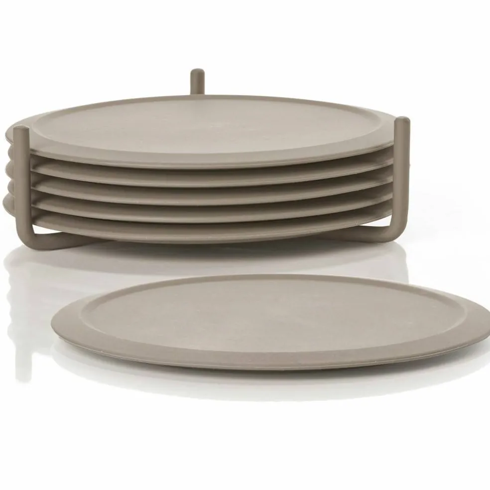 Glassbrikker 6 stk med holder, natur