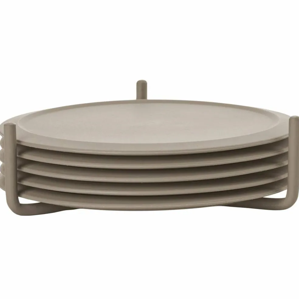 Glassbrikker 6 stk med holder, natur